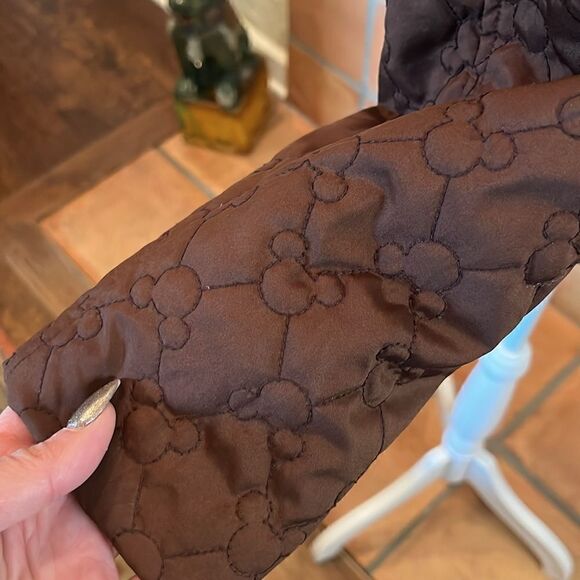 Vintage Walt Disney World Brown Quilted Mickey Mouse Jacket, M! - Picture 7 of 11